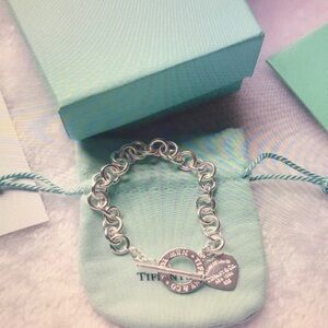 Silver Bracelet with Engraved Charms Tiffany & co